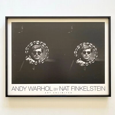 PÓSTER ENMARCADO IMPRESIÓN LITOGRÁFICA 1989 RARO NAT FINKELSTEIN "ANDY WARHOL" 1966 Foto 1 de 4
