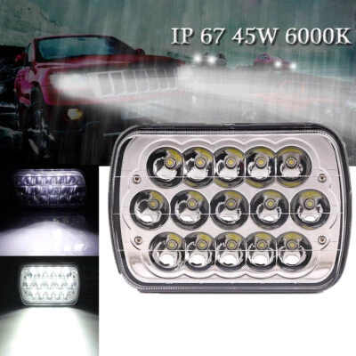 Faro delantero LED 7x 6" 45W universal para camioneta Jeep Cherokee con luz 5x7/6x7 Foto 1 de 4