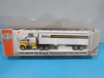 HO Scale Con-Cor 04-001017 Tractor + Trailer Rollins Lot#1961 - Image 1 of 3
