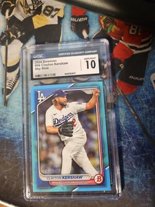 2024 Bowman #56 Clayton Kershaw Sky Blue CGC 10 GEM MINT - Picture 1 of 3