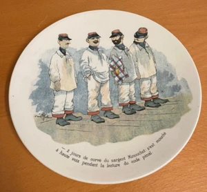 WW1 Sarreguemines Mes 28 Jour Humorous French Army (Similar to Old Bill) Plate 3 - Picture 1 of 7