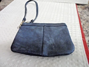 Womens Wristlet Purse Wilson Leather Blue Zipper 6.5 X 4" New Without Tags - Picture 1 of 3