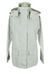 ISLE JACOBSEN Grey Rain Coat size XS Womens Waterproof Coat Hooded Polyester - Picture 1 of 9