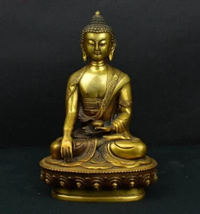 ancient old temple Bronze Sakyamuni Buda Gautama Siddhartha Buddha Statues - Picture 1 of 6