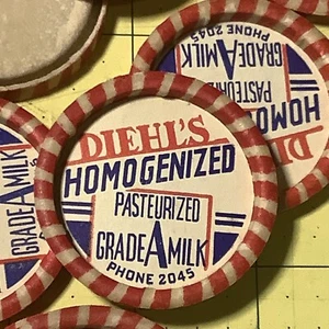 8 original Diehl milk bottle toppers INV-AD01 - Picture 1 of 7