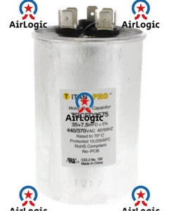 RUN CAPACITOR 35+7.5 MFD 440/370 VOLT ROUND TITAN PRO TRCFD3575 - Picture 1 of 1