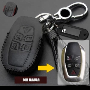 Genuine Leather Car Key Fob Cover Case Shell For JAGUAR XJ 2011-2016 Accessories - Picture 1 of 10