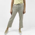 Womens Linen Blend Pinstripe Ankle Length Trousers Size 6 - 20