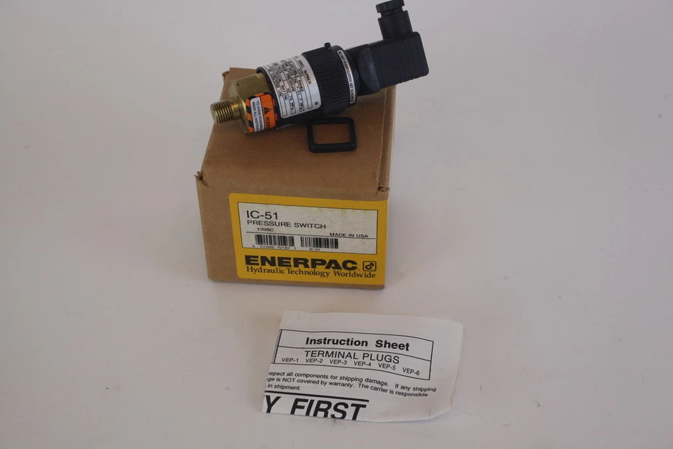 INTERRUPTOR DE PRESIÓN AJUSTABLE ENERPAC - IC51 3000-7500psi Rango -- Conmutación de 5 amperios Foto 1 de 1