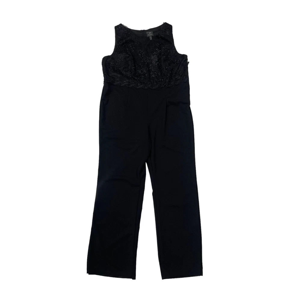 Adrianna Papell Womens Black Lace Metallic Jumpsuit Plus 22w BHFO 9001