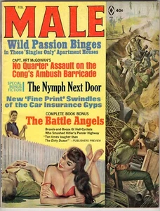 MALE Feb 1967 MORT KUNSTLER Motorcycle Angels COHEN Atlas Man Men PULP MAGAZINE - Imagen 1 de 2