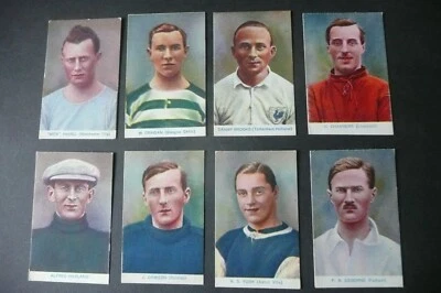 BOYS MAGAZINE 1922 FAMOUS INTERNATIONAL FOOTBALLERS COMPLETE 8 EX - Image 1 of 2