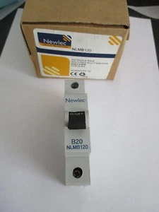 INTERRUPTOR CIRCUITO MCB MCB DE UN SOLO POLO NEWLEC B20 20 AMP 6KA NLMB120 - Imagen 1 de 2