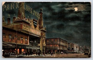 Postkarte Surf Ave, zeigt Eingang zum Luna Park, Coney Island, New York. Idler's Cafe - Bild 1 von 2