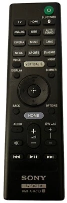 Genuine Sony RMT-AH401U 2.1 Dolby Atmos Soundbar Remote Control HT-X9000F OEM - Image 1 of 2