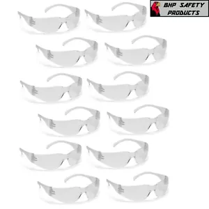 Intruder Grey/Clear Protective Polycarbonate Eyewear Safety Glasses 12PK - 300PK - Picture 1 of 20