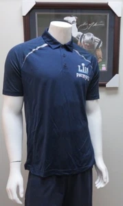 NFL Team Apparel New England Patriots SB LII Dri-Fit Polo Uomo Golf Shirt Nuova con etichette - Foto 1 di 4