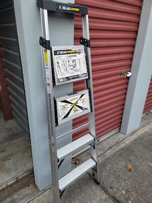 gorilla ladders 250lb aluminum lightweight ladder - 10 ft max reach - Slim Fold - Image 1 of 3