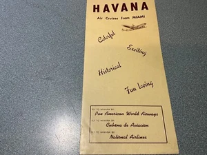 1950's PAN AM NATIONAL AIRLINES CUBANA DE AVIACION Travel Brochure MIAMI HAVANA - Picture 1 of 4