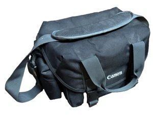Canon Camera Bag Large Black Shoulder Strap & Interior Compartments Preowned - Picture 1 of 7