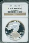 1990-S AMERICAN SILVER EAGLE ASE S$1 NGC PF69 PR69 PROOF PQ