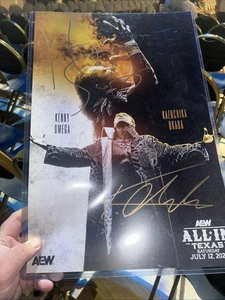 AEW All In 2025 Event Poster SIGNED Kenny Omega Kazuchika Okada AUTOGRAPHED - Picture 1 of 2