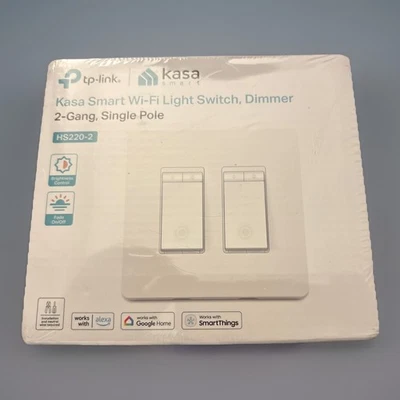 Interruptor atenuador inteligente Kasa 2 velocidades HS220-2 interruptor de luz Wi-Fi TP-Link de un solo polo Foto 1 de 4
