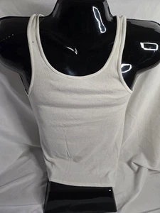 Hanes Bundle White Ribbed Tank Tops 9 (M) Tagless Hanes - Picture 1 of 8