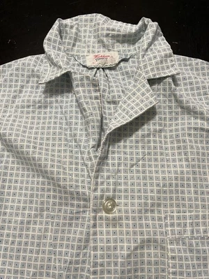 Vintage Wickham Pajama Shirt, Blue Grid Pattern, No Size - Fits S/M - Image 1 of 4