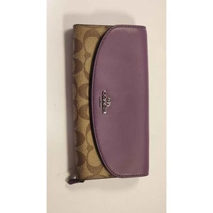 Portafoglio Coach viola slim busta F54022 nuovo con etichetta - Foto 1 di 4