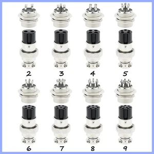 GX16 Luftfahrt Stecker + Buchse Kabelverbinder Panelmontage 2-9 Pin 16mm Stecker Buchse - Bild 1 von 30