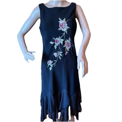 Vestido Vintage Y2K SL Moda 6 Pañuelo Dobladillo Floral Bordado Capricho Foto 1 de 4