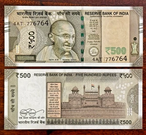 NEW INDIA 500 Rupees 2025, UNC, UNCIRCULATED Mahatma Gandhi Red Fort - Picture 1 of 1