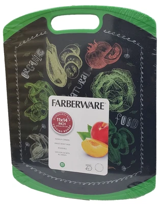 Plastic Cutting Board (11"x14") ORGANIC NATURAL VEGETABLES, FOOD, Farberware - Image 1 of 4