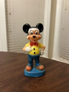 Vintage Mickey Mouse Figure Hard Plastic Hong Kong 1960 Walt Disney Productions - Picture 1 of 10