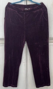 Zenergy by Chicos Größe 1 KURZE Damenhose burgunderrot Pull-On Velours Loungewear - Bild 1 von 4