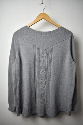Tu Grey Cable Knit Jumper UK 18 Womens Long Sleeve Textured Knit Top - Image 1 of 4