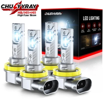 Bombillas LED H9 H11 blancas 6000 k haz bajo alto para Nissan KICKS 2019-2024 Foto 1 de 4