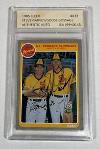 1985 Fleer GARVEY & HOF GOSSAGE SIGNED NL Penant Clinchers Baseball Card #633 - Picture 1 of 2