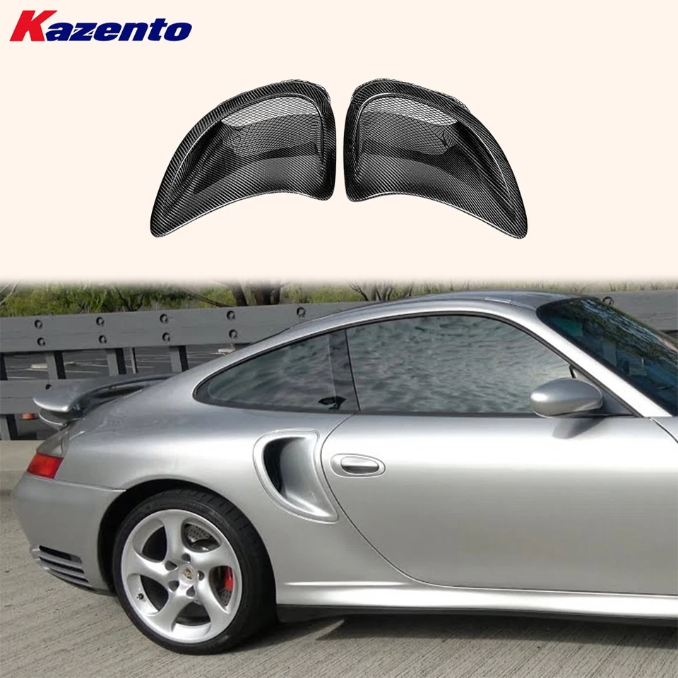 Parachoques delantero guardabarros lateral ventilaciones para Porsche 911 996 Turbo 2001-05 carbono estilo OE Foto 1 de 4