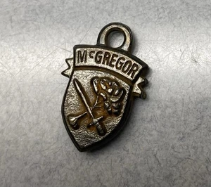 Vintage Coat Of Arms McGregor Clothing Pendant Zipper Pull Fob Sword And Tree - Picture 1 of 4