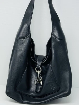 Dooney & Bourke Shoulder Hobo Satchel Handbag Black Lobster Clasp Pebble Leather - Image 1 of 4