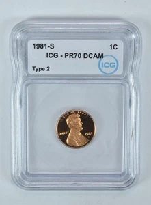 1981-S Lincoln Memorial Cent Type 2 PR70 DCAM ICG - Picture 1 of 5