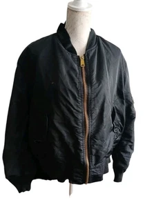 Black Bomber Jacket Size XL Flyer's Man Intermediate Alpha Industries MA-1 - Imagen 1 de 11