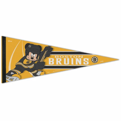BOSTON BRUINS MICKEY MOUSE DISNEY PREMIUM QUALITY PENNANT 12"X30" BANNER Cover