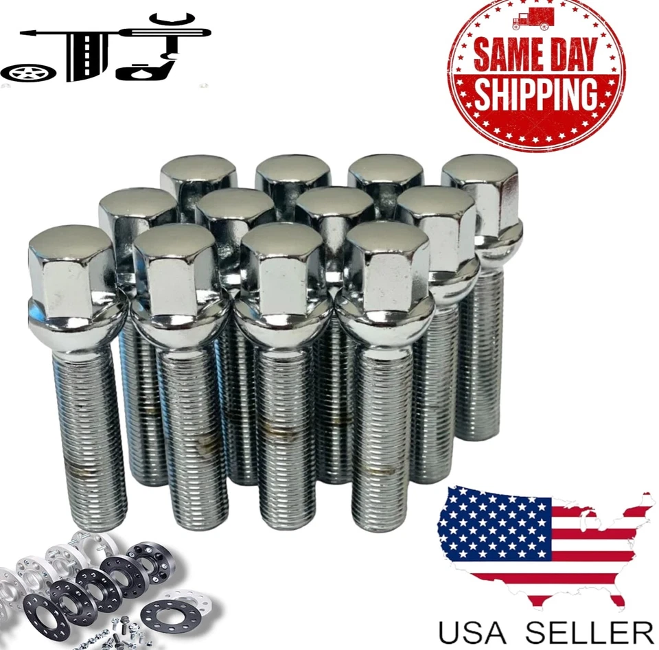 24 piezas pernos de asiento de bola cromados M14x1.5 vástago de 50 mm aptos para Mercedes/Dodge Sprinter Foto 1 de 4