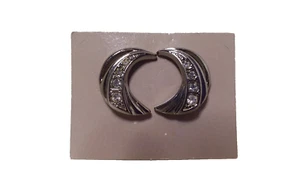 Vintage 1986 Avon Crescent funkelnde Ohrringe - silberfarben - Bild 1 von 5