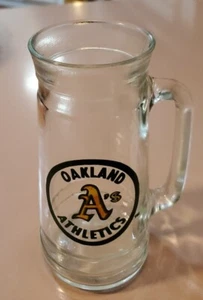 Vintage Oakland Athletics A's 7 Zoll Baseball Fisher Peanuts Stein Glas Becher - Bild 1 von 7