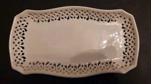 Ralph Lauren Dunham Reticulated Pierced Ceramic Cream Tray Small Discontinued - Picture 1 of 7