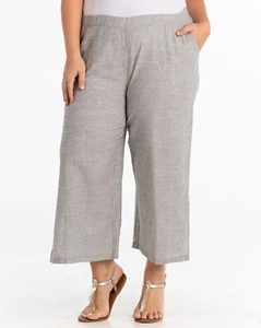 NWT FRESH PRODUCE 1X Wide Leg Capri Pants Beach Lounge Newport Arianna Capris - Picture 1 of 12